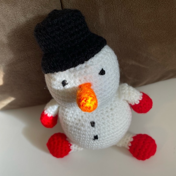 Handcrafted Crocheted Snowman - Picture 3 of 3